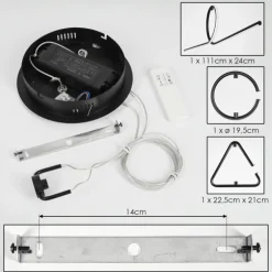 Suspension Chlak LED Noir, 3 lumières, Télécommandes
