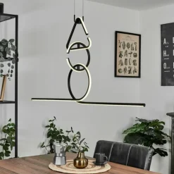 Suspension Chlak LED Noir, 3 lumières, Télécommandes