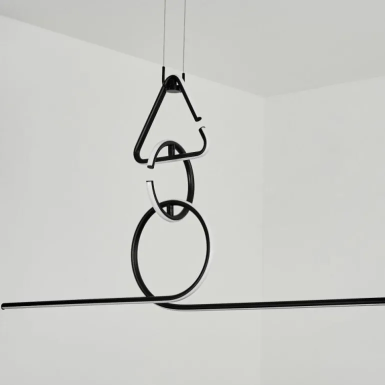 Suspension Chlak LED Noir, 3 lumières, Télécommandes