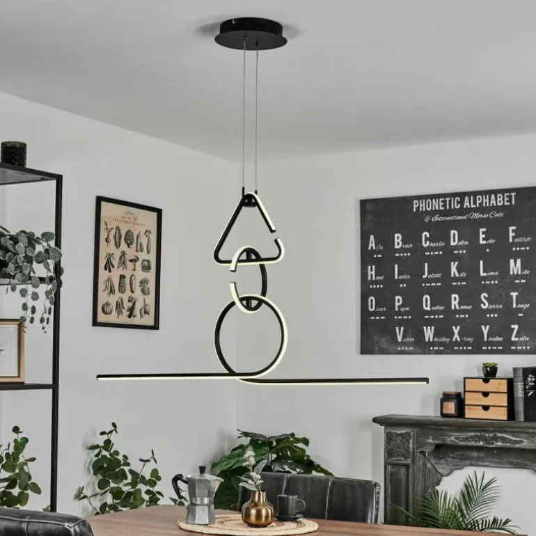 Suspension Chlak LED Noir, 3 lumières, Télécommandes
