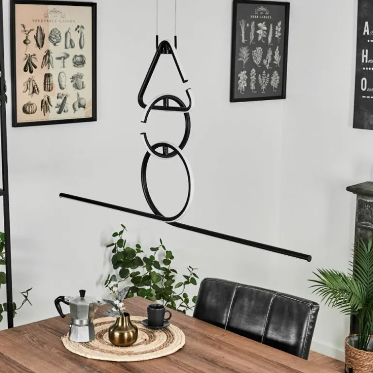 Suspension Chlak LED Noir, 3 lumières, Télécommandes