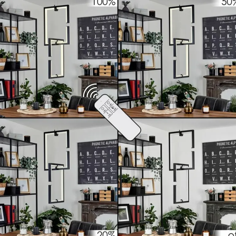 Suspension Chlak LED Noir, 2 lumières, Télécommandes