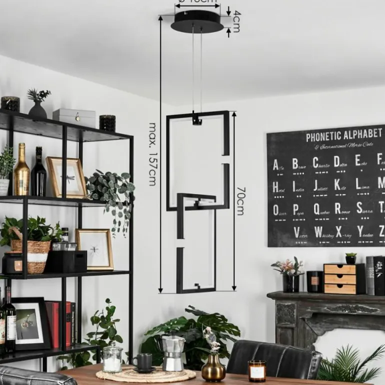 Suspension Chlak LED Noir, 2 lumières, Télécommandes