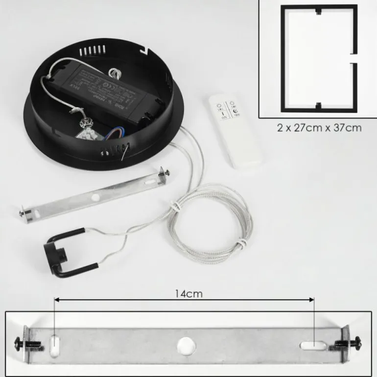 Suspension Chlak LED Noir, 2 lumières, Télécommandes