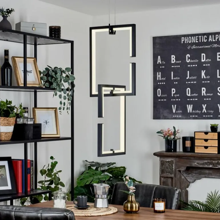 Suspension Chlak LED Noir, 2 lumières, Télécommandes