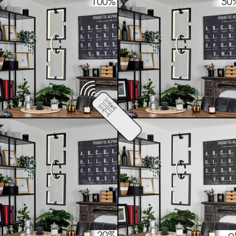 Suspension Chlak LED Noir, 3 lumières, Télécommandes