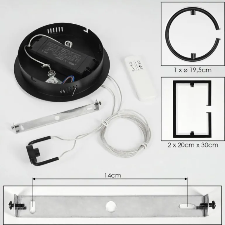 Suspension Chlak LED Noir, 3 lumières, Télécommandes