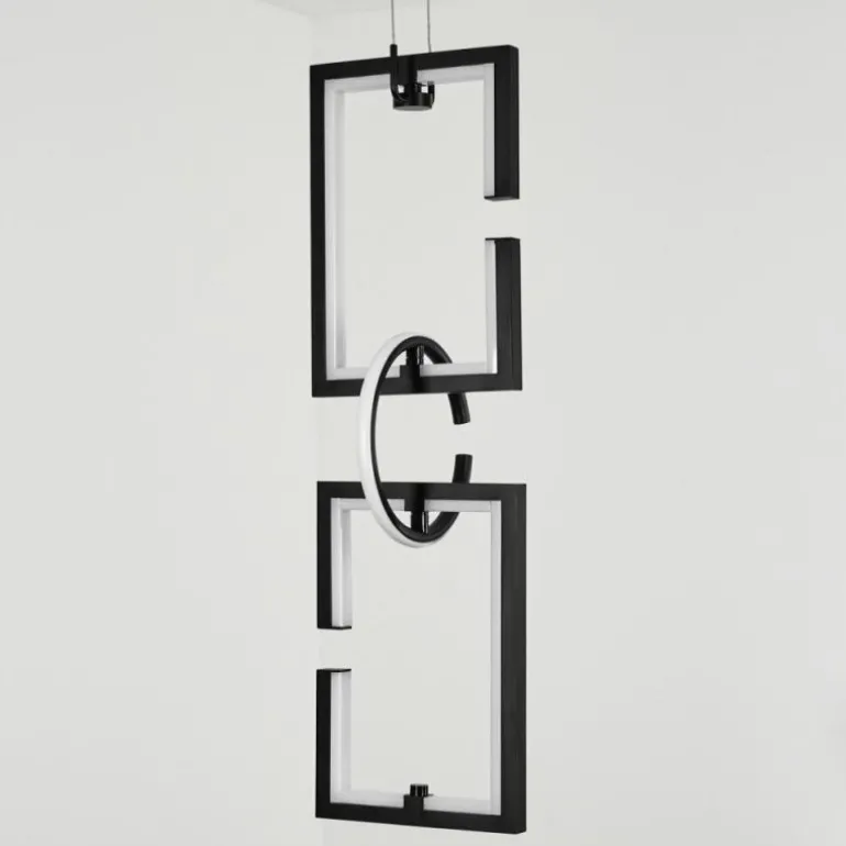 Suspension Chlak LED Noir, 3 lumières, Télécommandes