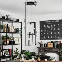 Suspension Chlak LED Noir, 2 lumières, Télécommandes