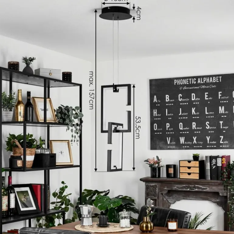 Suspension Chlak LED Noir, 2 lumières, Télécommandes