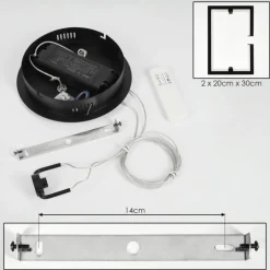 Suspension Chlak LED Noir, 2 lumières, Télécommandes