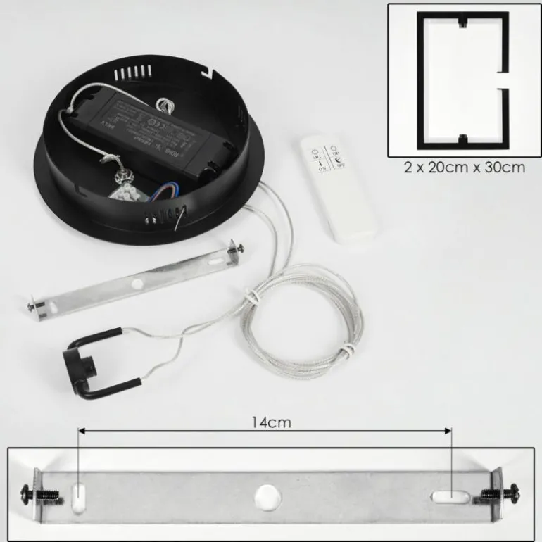 Suspension Chlak LED Noir, 2 lumières, Télécommandes