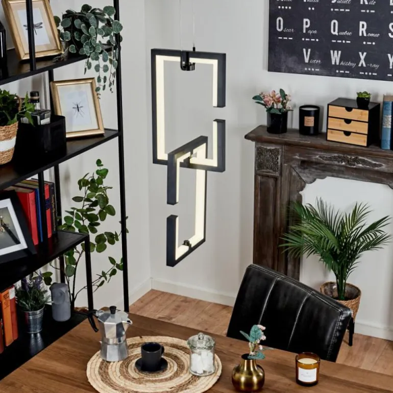 Suspension Chlak LED Noir, 2 lumières, Télécommandes