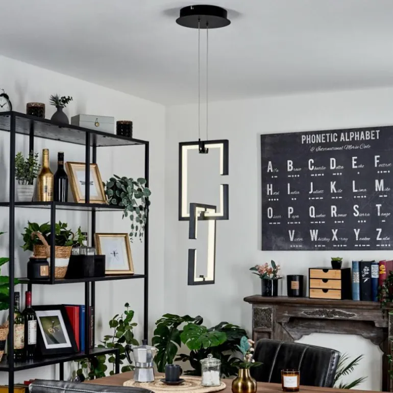 Suspension Chlak LED Noir, 2 lumières, Télécommandes