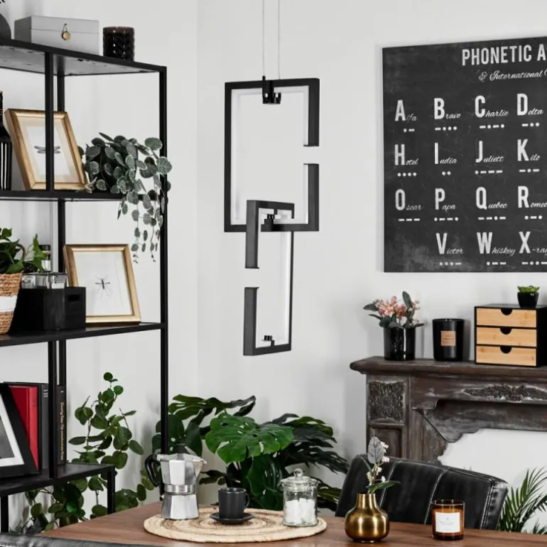 Suspension Chlak LED Noir, 2 lumières, Télécommandes