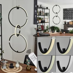 Suspension Chlak LED Noir, 3 lumières, Télécommandes