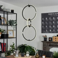 Suspension Chlak LED Noir, 3 lumières, Télécommandes