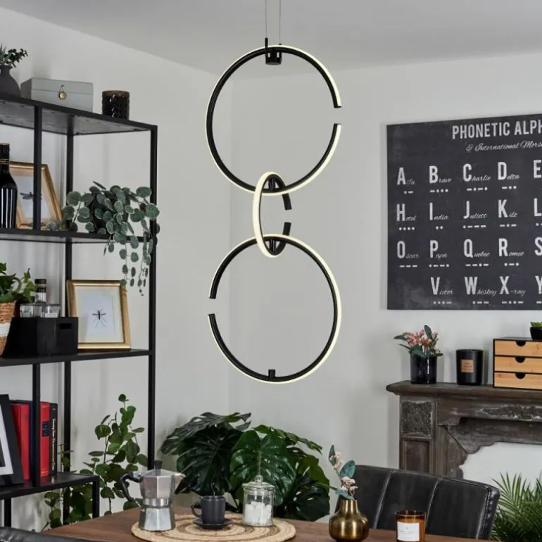 Suspension Chlak LED Noir, 3 lumières, Télécommandes