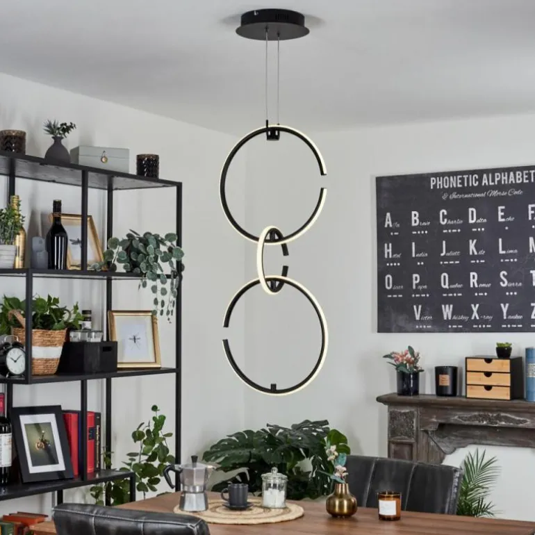 Suspension Chlak LED Noir, 3 lumières, Télécommandes