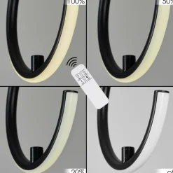 Suspension Chlak LED Noir, 3 lumières, Télécommandes