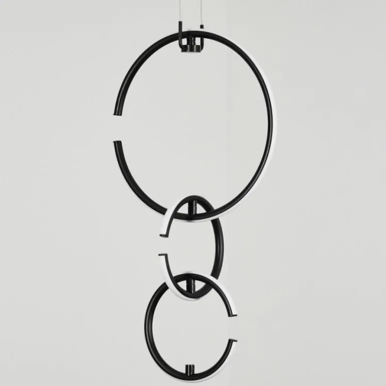 Suspension Chlak LED Noir, 3 lumières, Télécommandes