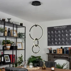 Suspension Chlak LED Noir, 3 lumières, Télécommandes