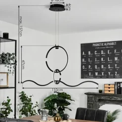 Suspension Chlak LED Noir, 3 lumières, Télécommandes