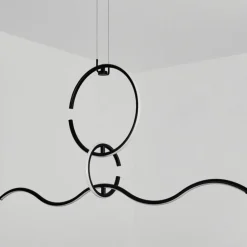 Suspension Chlak LED Noir, 3 lumières, Télécommandes