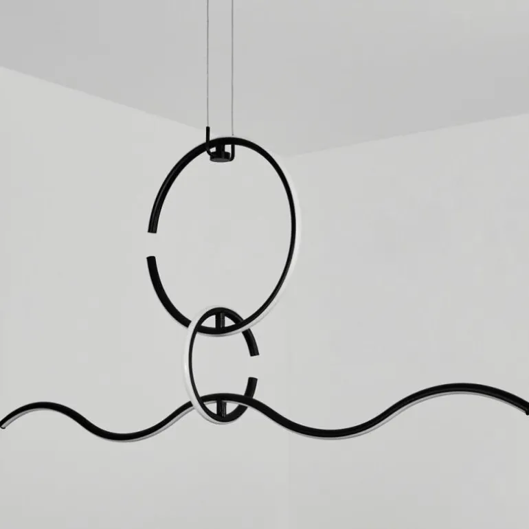 Suspension Chlak LED Noir, 3 lumières, Télécommandes