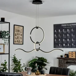 Suspension Chlak LED Noir, 3 lumières, Télécommandes