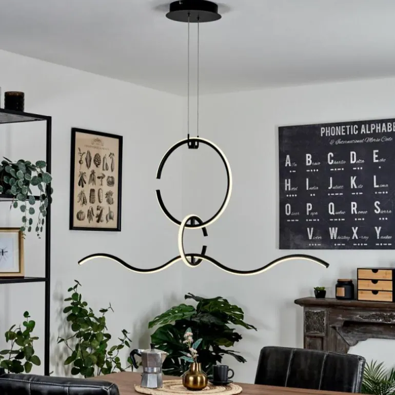 Suspension Chlak LED Noir, 3 lumières, Télécommandes