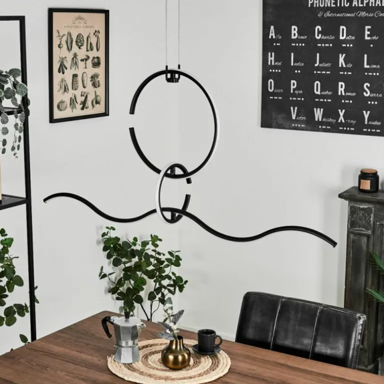 Suspension Chlak LED Noir, 3 lumières, Télécommandes