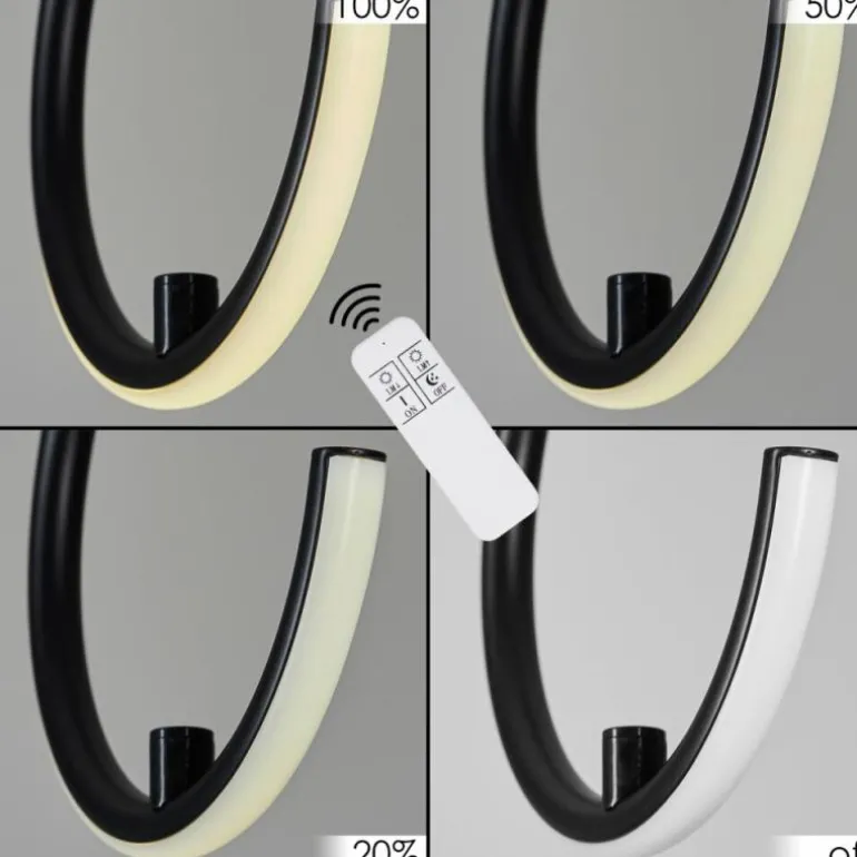 Suspension Chlak LED Noir, 3 lumières, Télécommandes