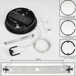 Suspension Chlak LED Noir, 3 lumières, Télécommandes