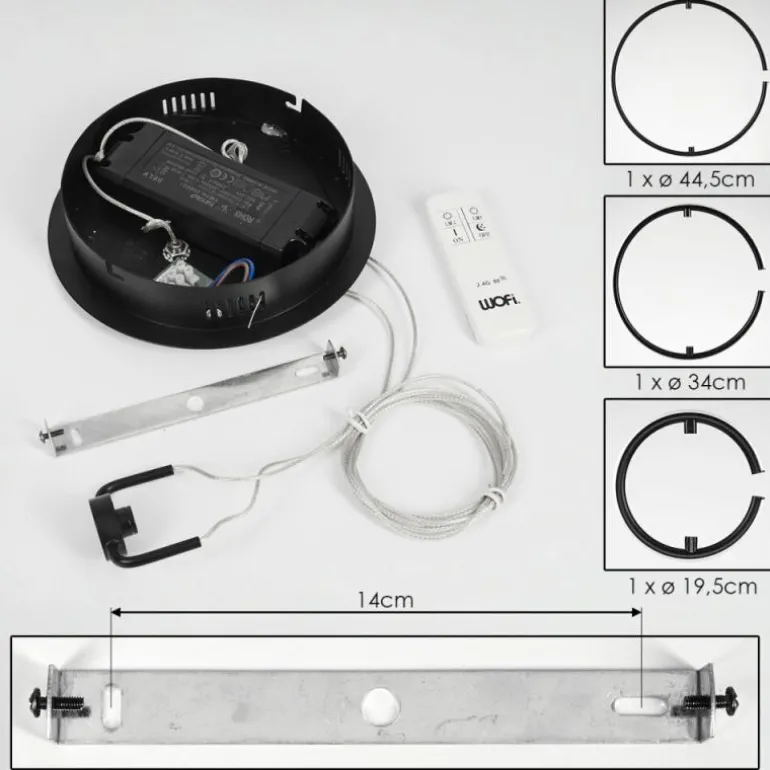 Suspension Chlak LED Noir, 3 lumières, Télécommandes