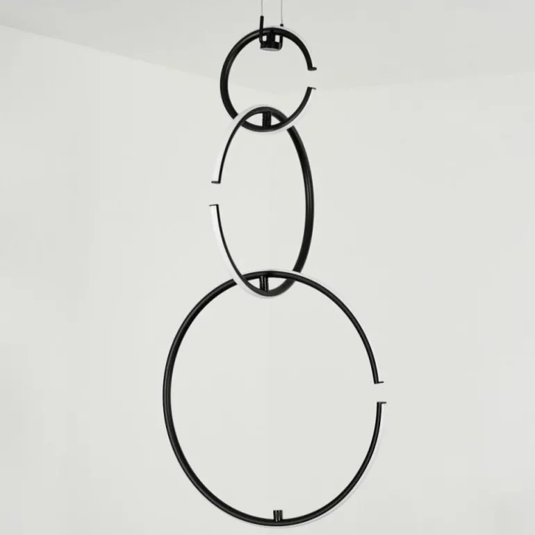 Suspension Chlak LED Noir, 3 lumières, Télécommandes