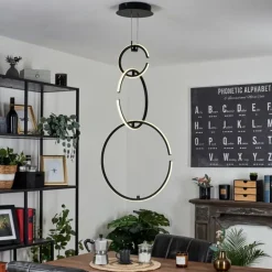 Suspension Chlak LED Noir, 3 lumières, Télécommandes