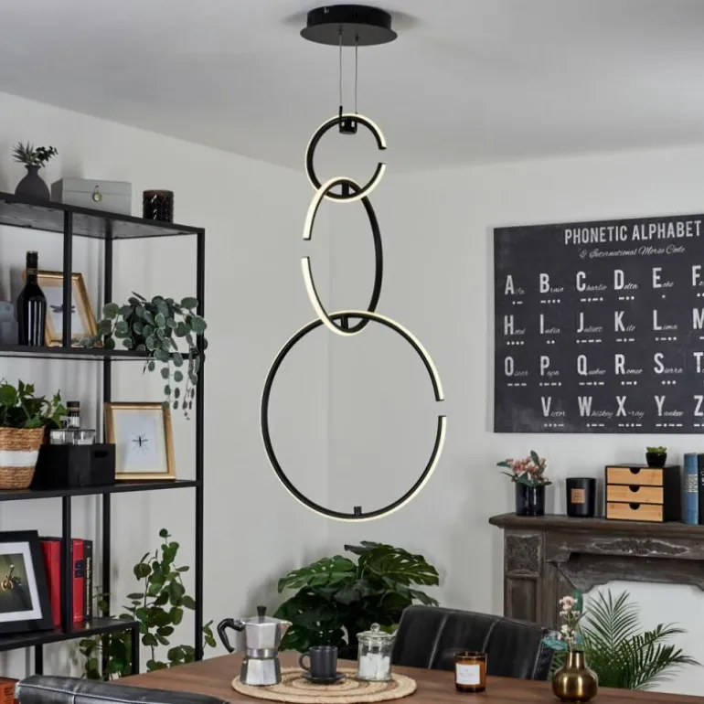 Suspension Chlak LED Noir, 3 lumières, Télécommandes