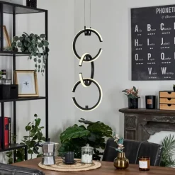 Suspension Chlak LED Noir, 3 lumières, Télécommandes