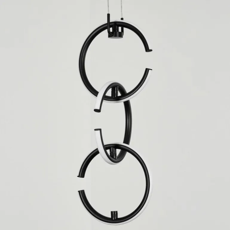 Suspension Chlak LED Noir, 3 lumières, Télécommandes