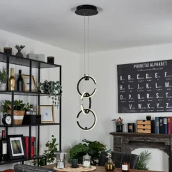 Suspension Chlak LED Noir, 3 lumières, Télécommandes