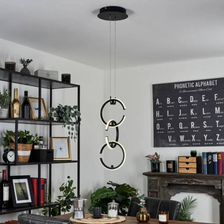 Suspension Chlak LED Noir, 3 lumières, Télécommandes