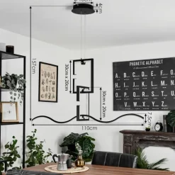 Suspension Chlak LED Noir, 3 lumières, Télécommandes