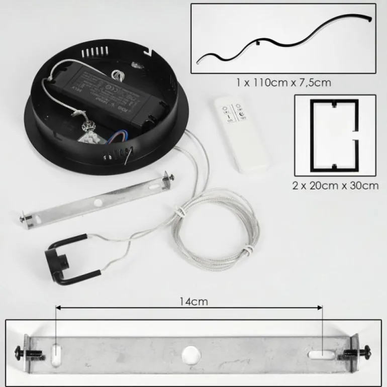 Suspension Chlak LED Noir, 3 lumières, Télécommandes