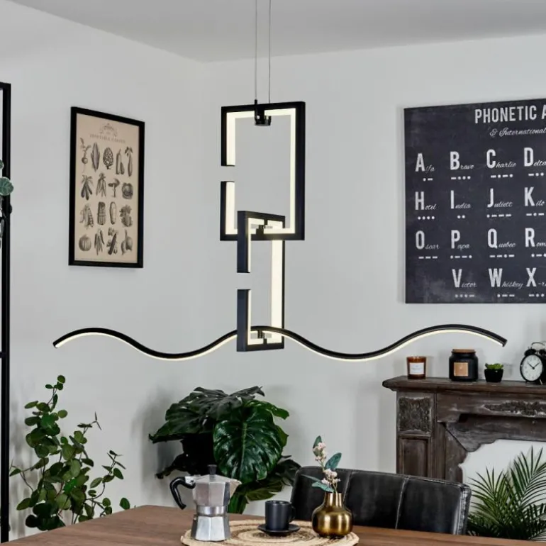 Suspension Chlak LED Noir, 3 lumières, Télécommandes