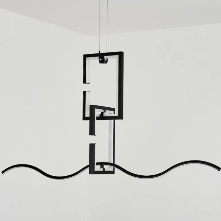 Suspension Chlak LED Noir, 3 lumières, Télécommandes