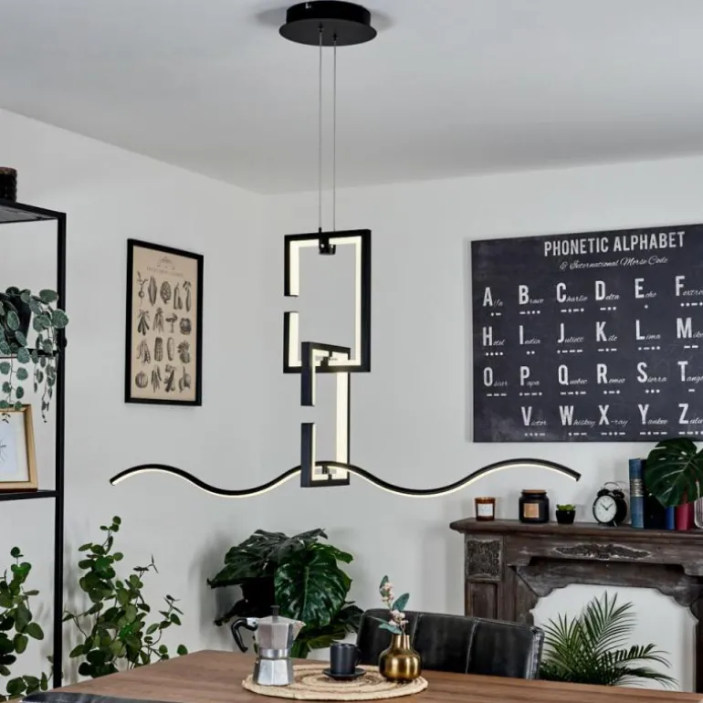 Suspension Chlak LED Noir, 3 lumières, Télécommandes