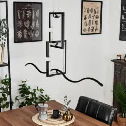 Suspension Chlak LED Noir, 3 lumières, Télécommandes