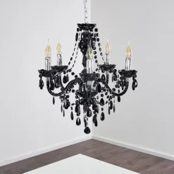 Suspension Chrome, 5 lumières