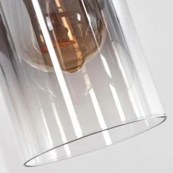 Suspension Classon Couleur bois, Noir, 4 lumières